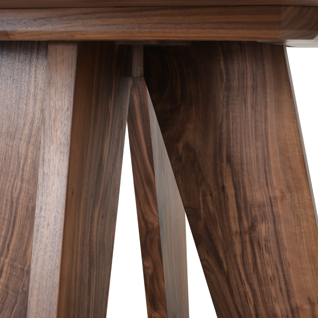 Philux Pacific Round Dining Table 68 Seater Walnut, Natural