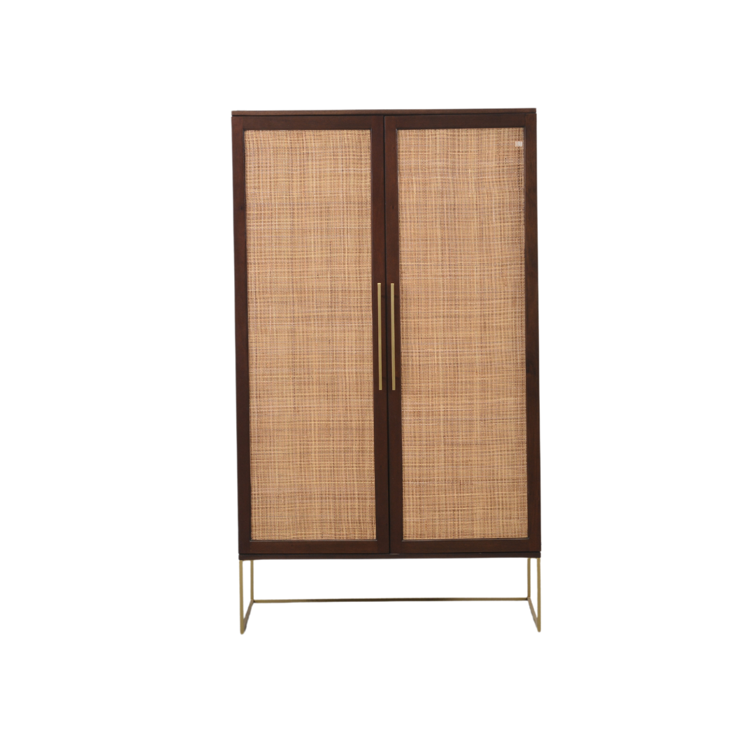 Maxwell Armoire Cabinet - with 1 Shelf and 1 Hanger Rod (Matting) | Mahogany, Tobacco