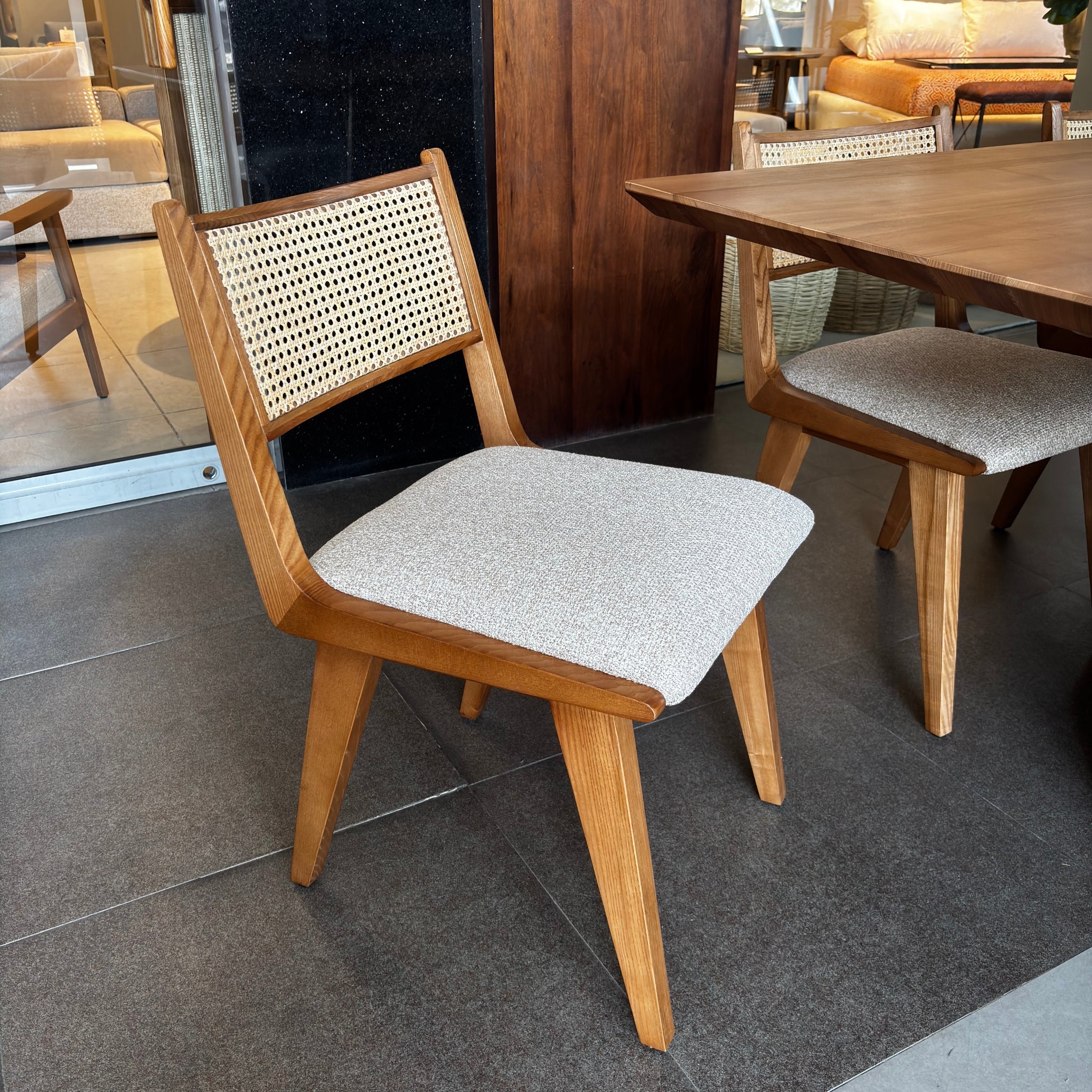 Alva Dining Chair | Ash Honey | Jumbo Staunch Almond (Limited Fabric)