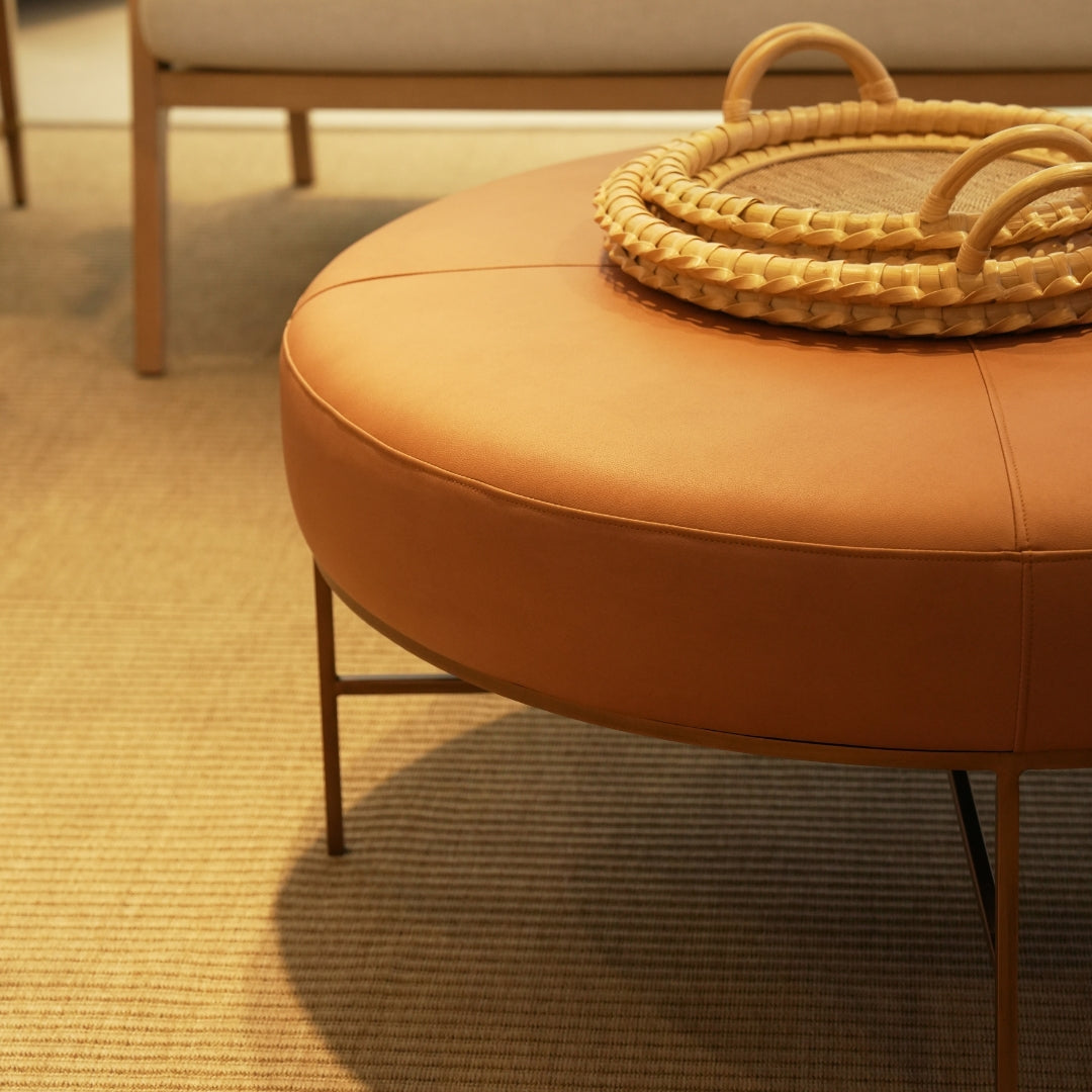 Luna Round Ottoman | Gavin Copper