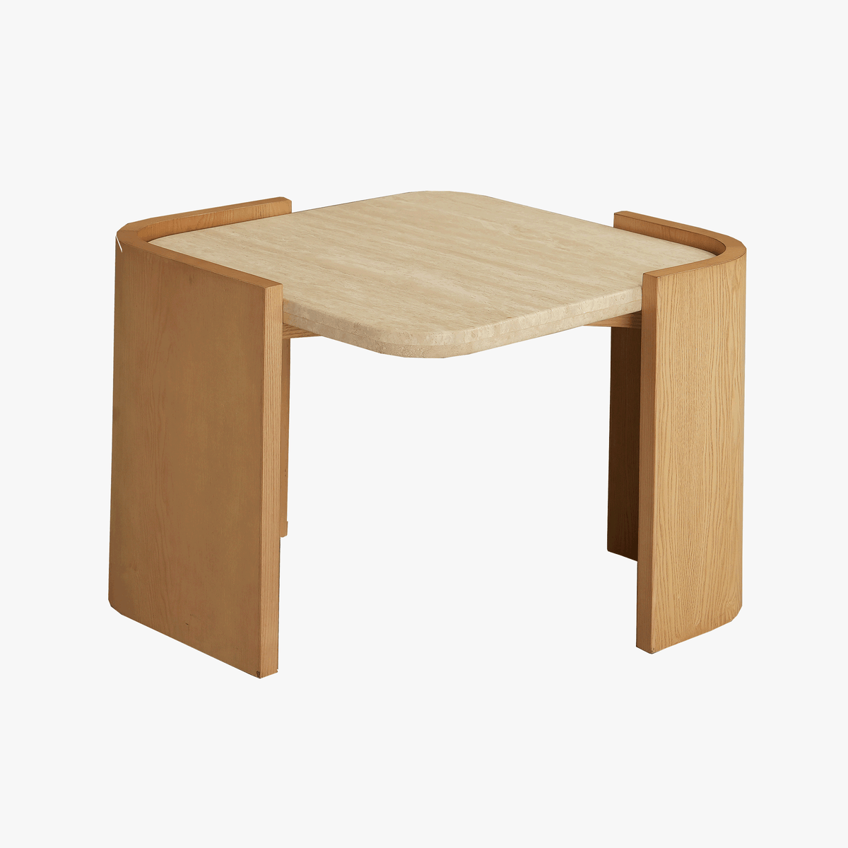 M Square Side Table | Beige Travertine