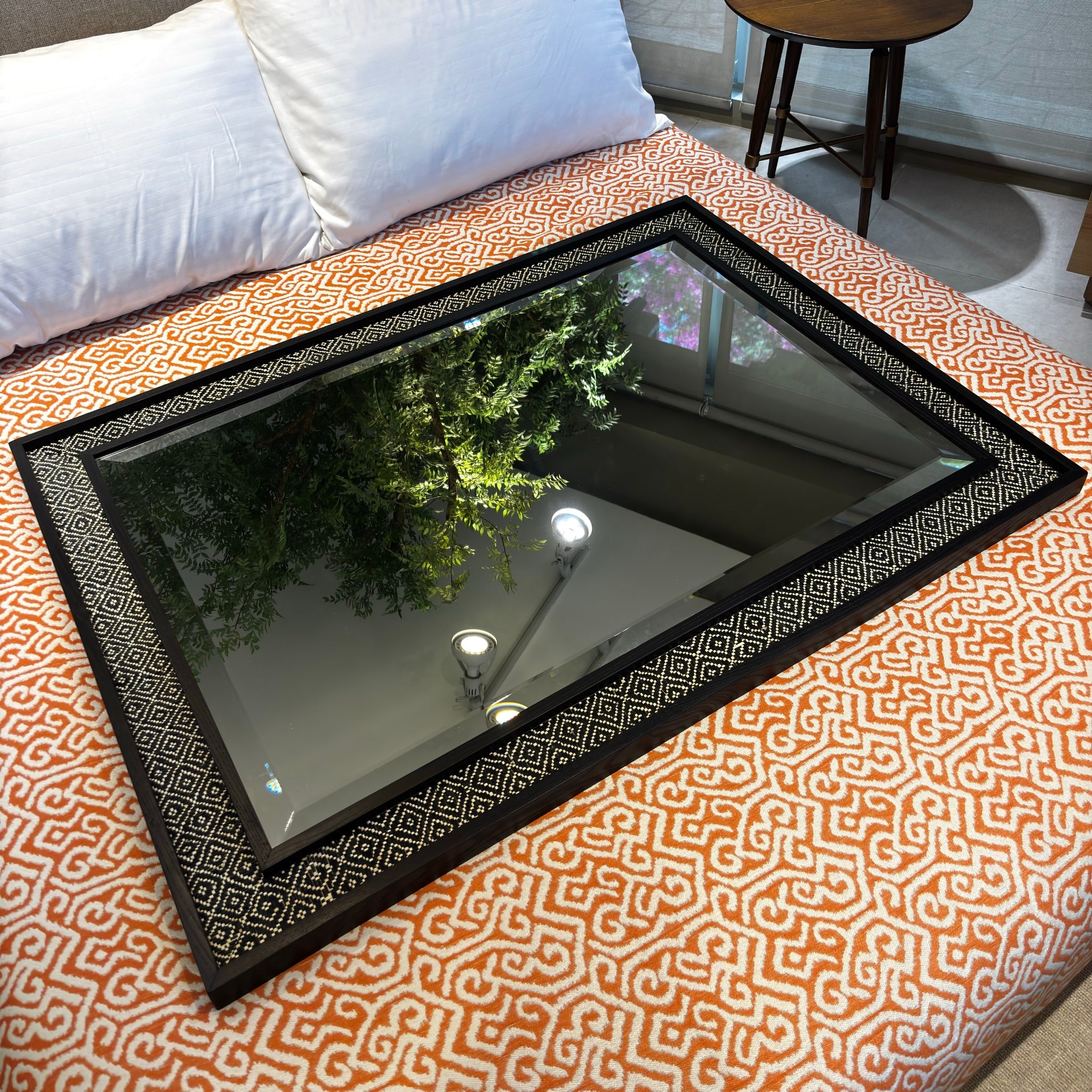 Maxwell Rectangular Mirror (Small) | Ash Black | Saguran Diamond Black Matting