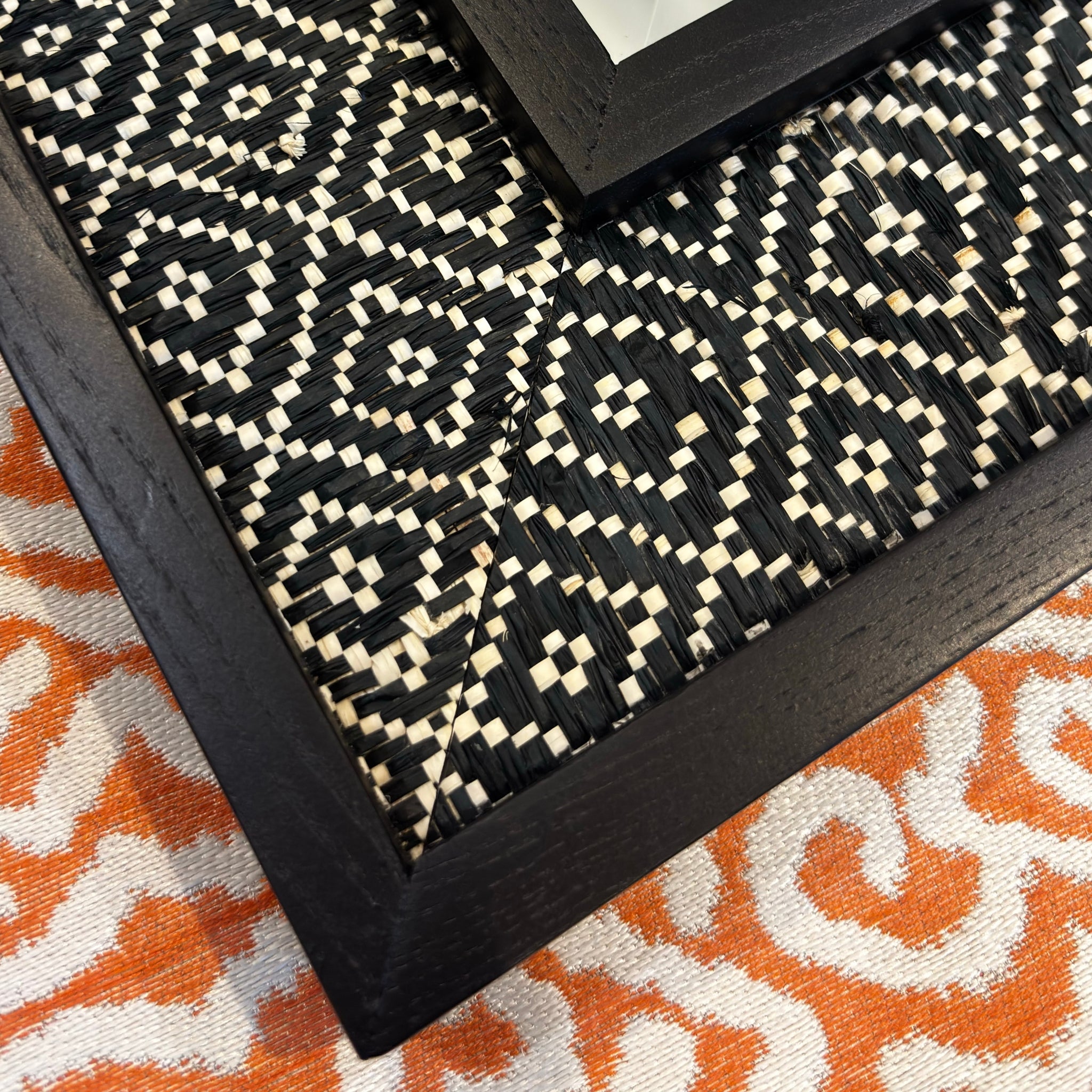 Maxwell Rectangular Mirror (Small) | Ash Black | Saguran Diamond Black Matting