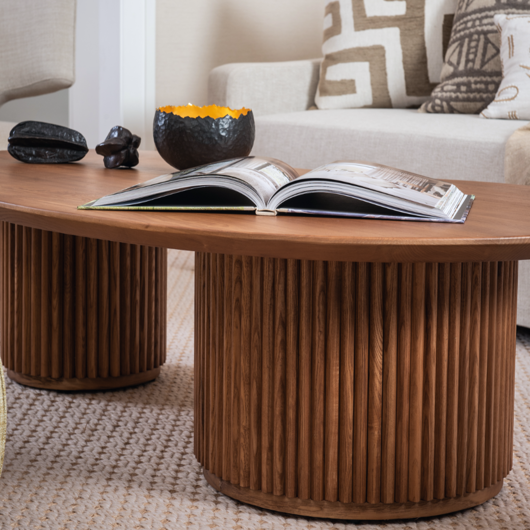 Alva Coffee Table with Wood Top