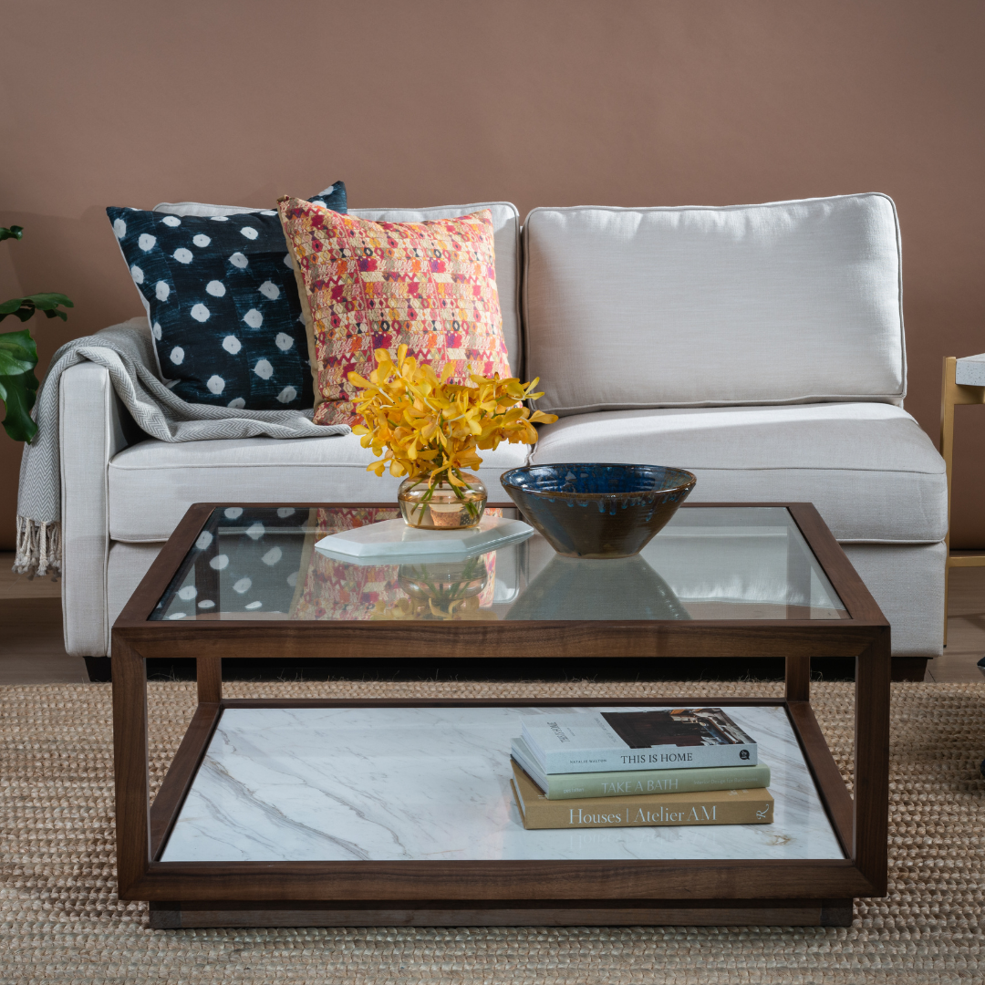 Hyde Coffee Table with Stone Base